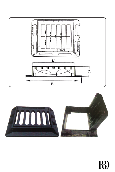 Grating and frame flat or dished and hinged as per BS-EN124 or BS-497-76 specification